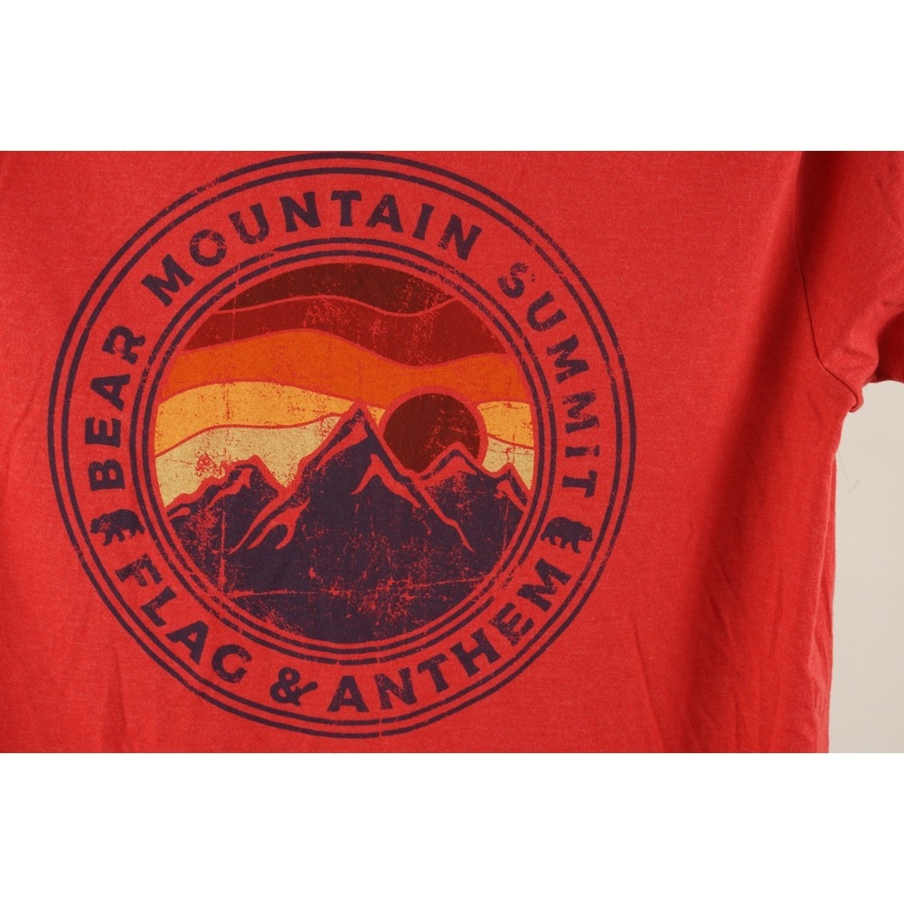 Flag & Anthem Men Large Short Sleeve Red Mountain Summit Outdoor Graphic T-Shirt - Picture 7 of 11
